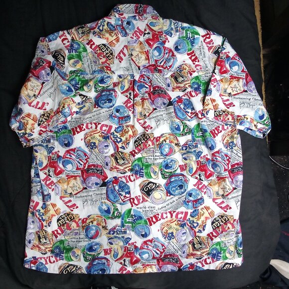 Vintage Parngraff Recycle Beer Cans Hawaiian Shirt - Picture 4 of 5